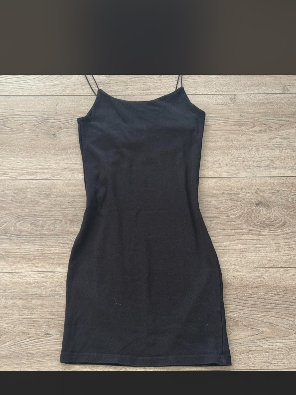 Zara Black Mini Slip Dress with Spaghetti Straps